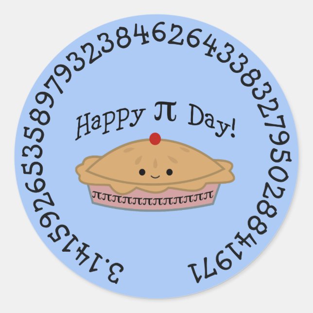 Adesivo Redondo Pi Day Pie (Frente)