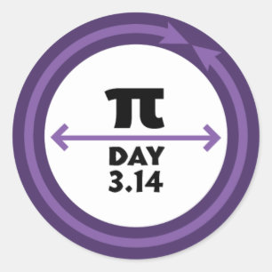 Adesivo Redondo Pi Day Purple Sticker