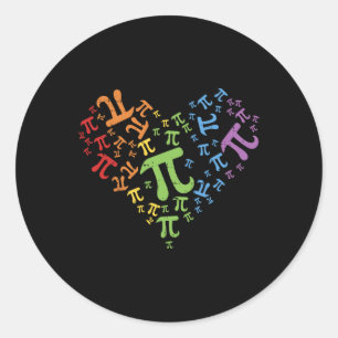 Adesivo Redondo Pi Day Shirt Rainbow Heart Math Lgbt Gay Lesbian P