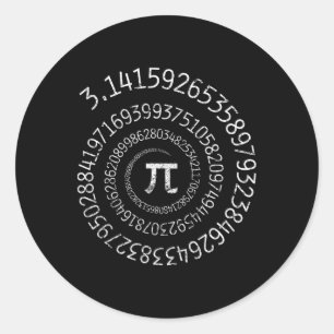 Adesivo Redondo Pi Day Shirt Spiral Pi Math Design Para Pi Day 3.1
