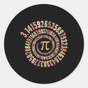 Adesivo Redondo Pi Day Spiral Math Pi