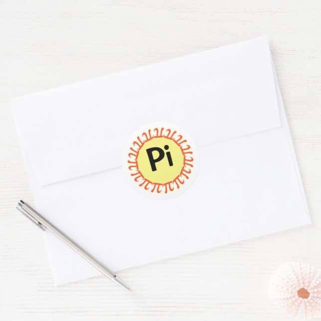 Adesivo Redondo Pi Day Sun (Envelope)