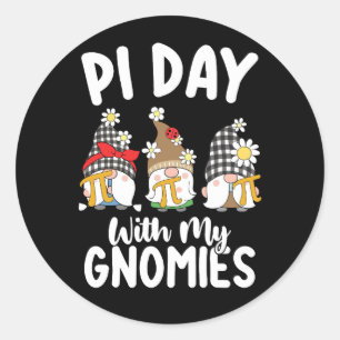 Adesivo Redondo Pi Day With My Gnomies Engraçado Matemática