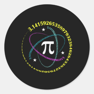 Adesivo Redondo Pi Dia 3.14 Pi Dia Engraçado Matemática Pão Feliz 