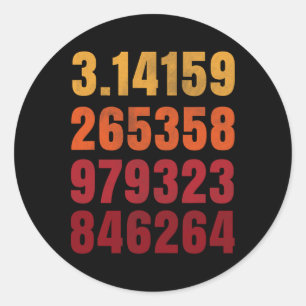 Adesivo Redondo Pi Math Science Stem Gift 3,14 Pi Day 3