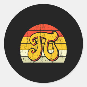 Adesivo Redondo Pi Math Science Stem Gift 3,14 Pi Day Vintage Retr