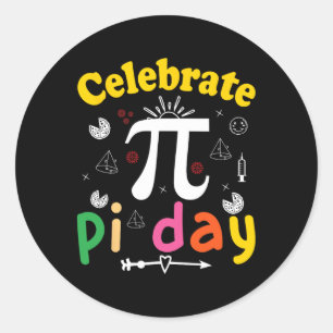 Adesivo Redondo Pi Math Science Stem Gift 3,14 Pi Dia 1
