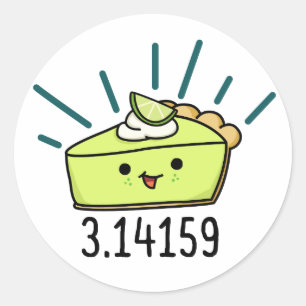 Adesivo Redondo Pi Numero Matemático Pie Pun Engraçado