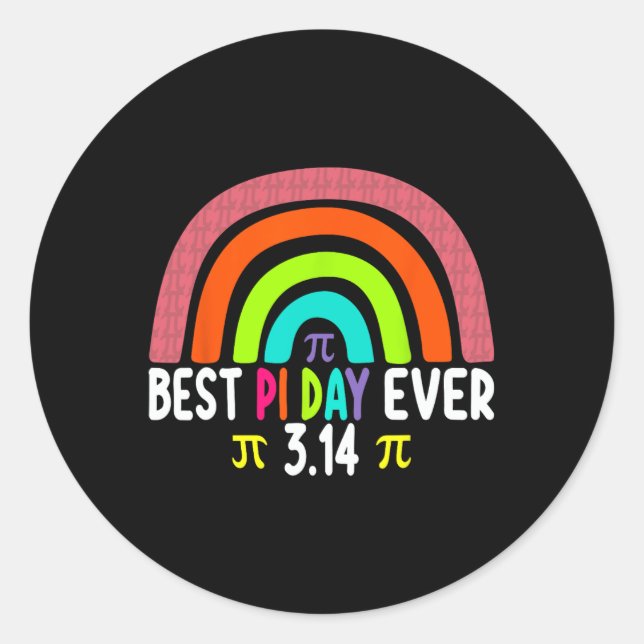 Adesivo Redondo Pi Rainbow Math Science Stem Gift 3.14 Best Day Ev (Frente)