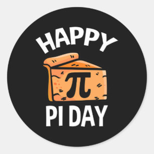 Adesivo Redondo Pi Shirt Feliz Pi Day Pie Bonito