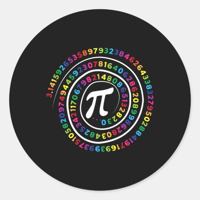 Adesivo Redondo Pi - Símbolo de Matemática Professor Pi Dia (Frente)