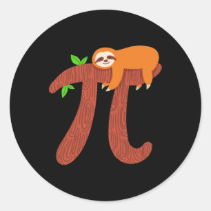 Adesivo Redondo Pi Sloth Math Professora de Matemática, Presente