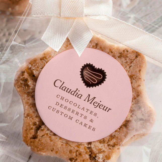 Adesivo Redondo Pia-Pia-De-Chocolate Simples Moderno (Criador carregado)