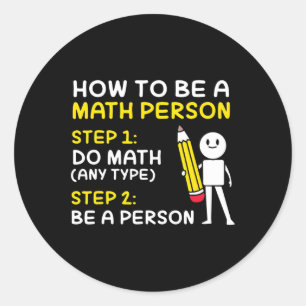 Adesivo Redondo Piada Como Ser Uma Pessoa De Matemática Feliz 100
