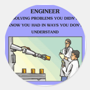 Adesivo Redondo piada de engenharia de engenheiros