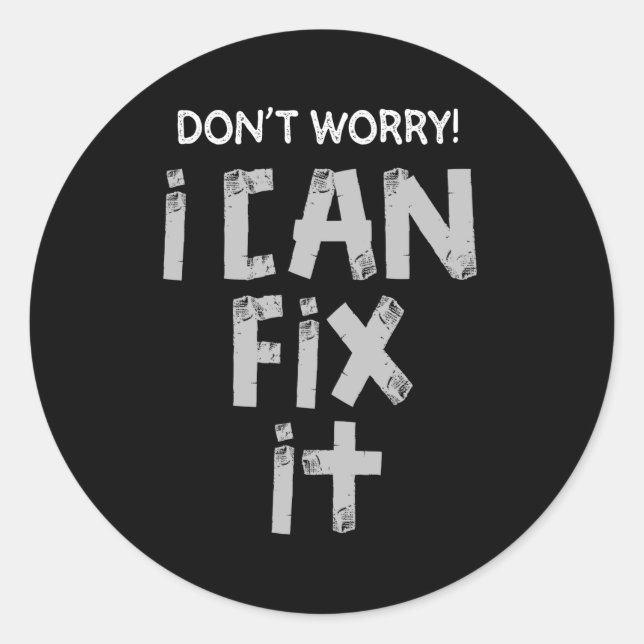 Adesivo Redondo Piada De Fita Engraçada De Duto Preguiçoso Marido  (Frente)