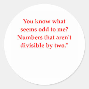 Adesivo Redondo piada de matemática engraçada