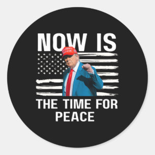 Adesivo Redondo Piada de Trump Agora é a Hora da Paz 4