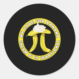 Adesivo Redondo Piada Engraçado Pi Day Pi - Símbolo Bynana Cream P