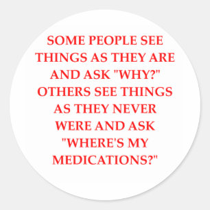Adesivo Redondo piada louca do psiquiatra