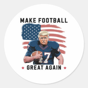 Adesivo Redondo Piada Trump Futebol Faça Americano Futebol Ótimo N