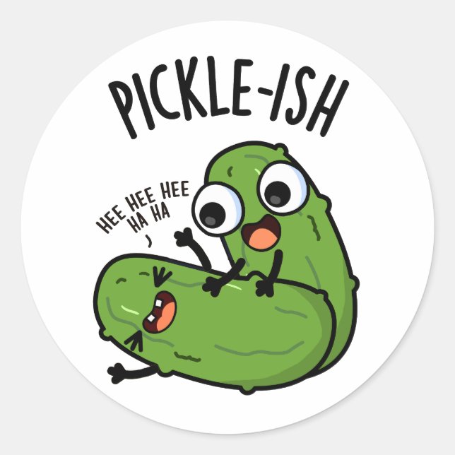 Adesivo Redondo Piadas de Pickle Engraçadas e Chatinhas  (Frente)