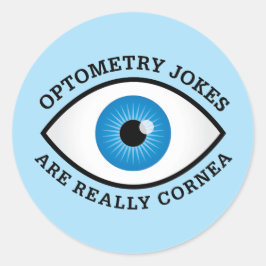 Adesivo Redondo Piadas Engraçadas de Optometria Cornea