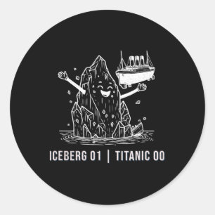 Adesivo Redondo Piadas Rms Titanic Iceberg Navio de Cruzeiro Homen