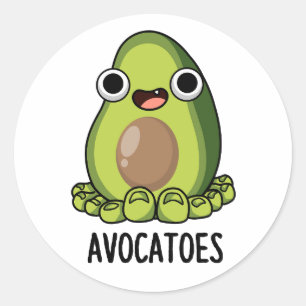 Adesivo Redondo Piadinhas de abacate Avoca-toes engraçadas