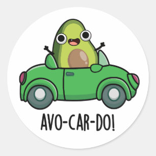 Adesivo Redondo Piadinhas do Avo-car-do de Abacate Divertido 