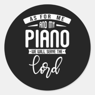 Adesivo Redondo Pianista Cristão Música Religiosa Lorde Piano Pl