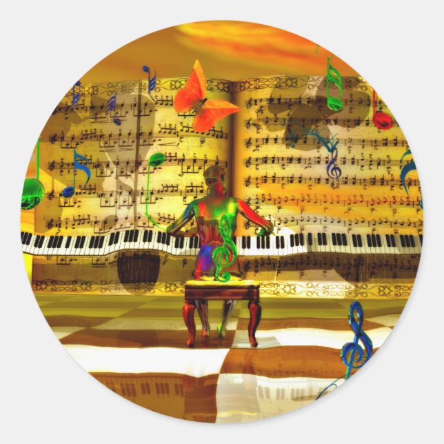 Adesivo Redondo Piano (Frente)