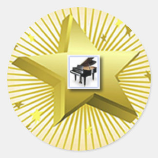 Adesivo Redondo Piano Bears Musical Storybook Sticker
