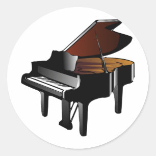 Adesivo Redondo Piano de cauda