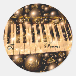 Adesivo Redondo Piano Keys_ Sticker