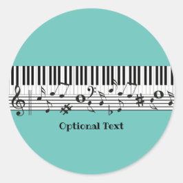 Adesivo Redondo Piano Music Design