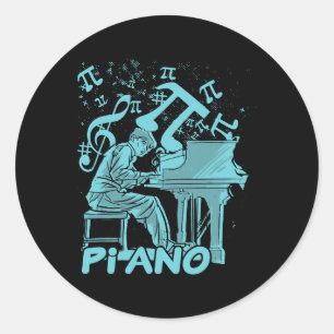 Adesivo Redondo Piano Pi - Símbolo 3.14 Dia Math Science Pun