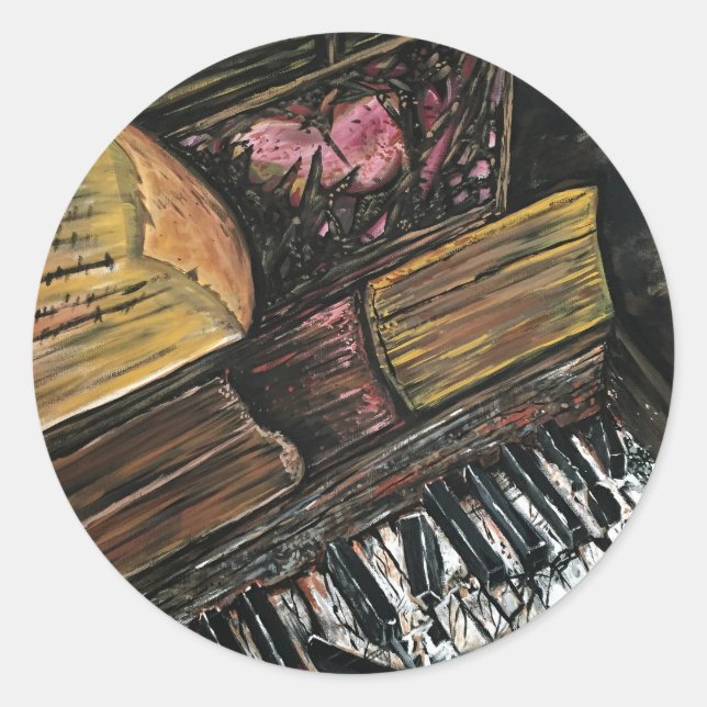 Adesivo Redondo Piano quebrado (Frente)