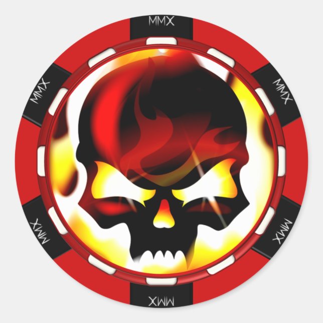 Adesivo Redondo Picaretas de pôquer de teoria blindada (Frente)