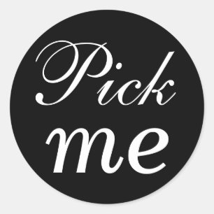 Adesivo Redondo Pick-me Sticker Preto