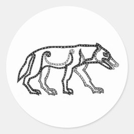 Adesivo Redondo Picked Wolf