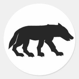 Adesivo Redondo Picked Wolf Cutout