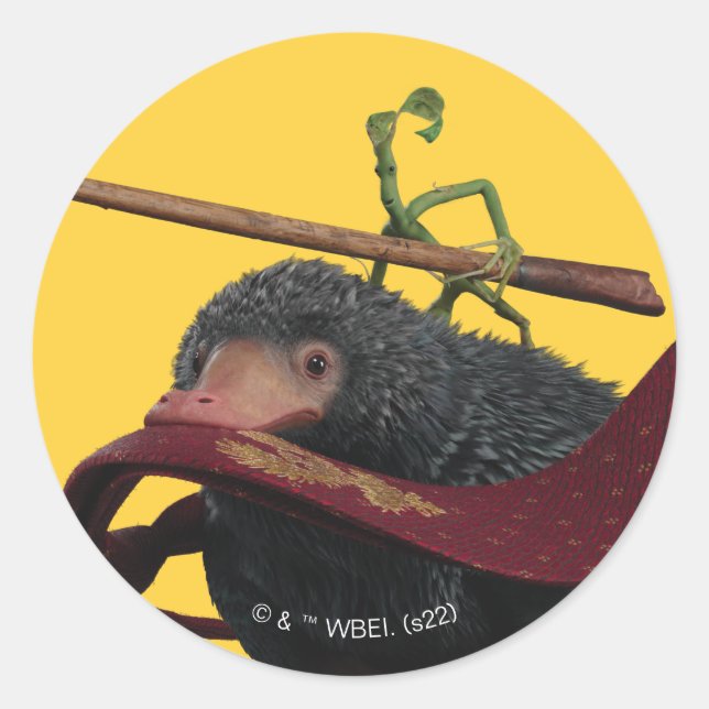 Adesivo Redondo Pickett & Teddy With Wand and Tie (Frente)