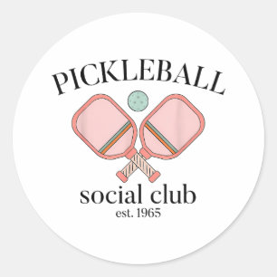 Adesivo Redondo Pickle Ball Social Club EST 1965 Men Women