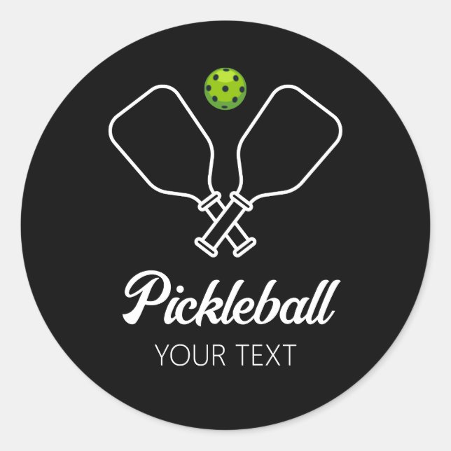 Adesivo Redondo Pickleball com Paddles e Ball Personalizados (Frente)