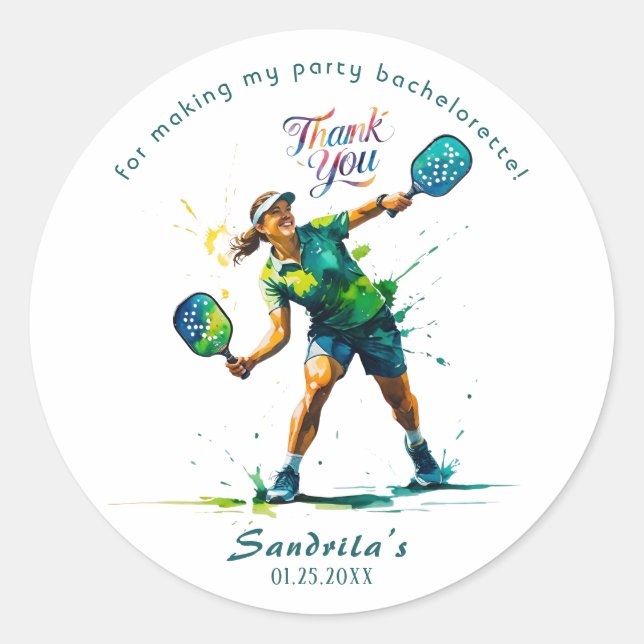Adesivo Redondo Pickleball  | Despedida de Solteira  (Frente)