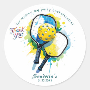 Adesivo Redondo Pickleball Despedida de Solteira