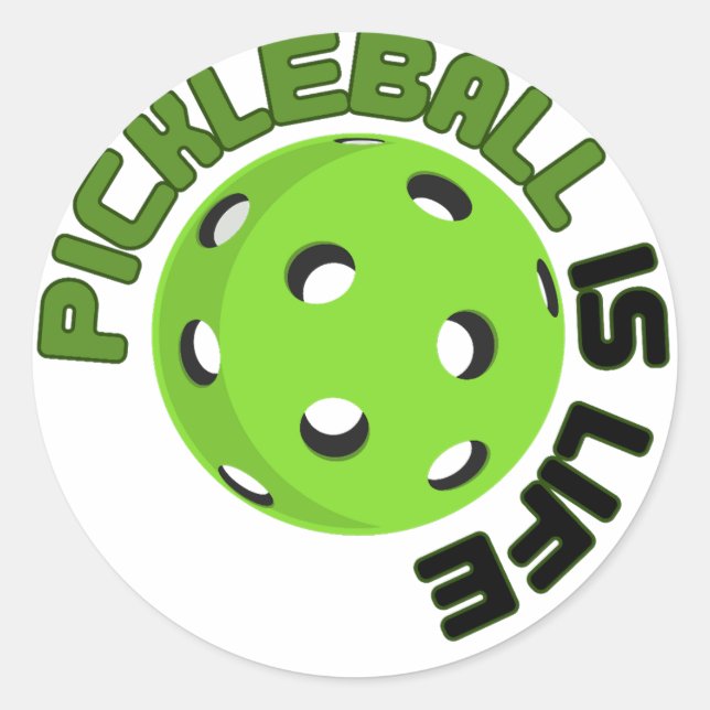 Adesivo Redondo Pickleball é Vida (Frente)