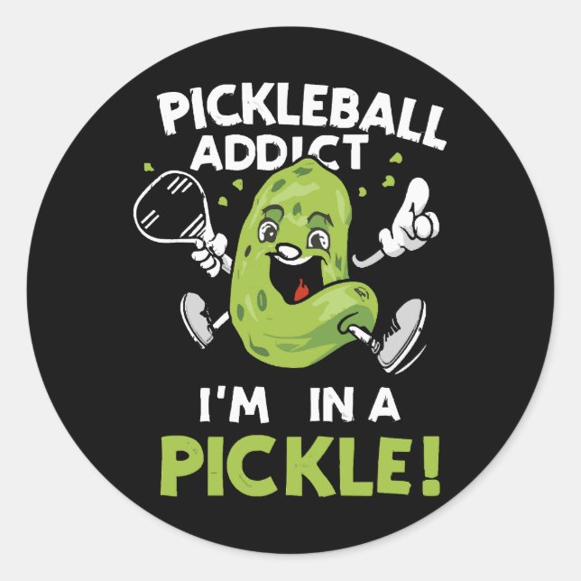 Adesivo Redondo Pickleball-Engraçado (Frente)