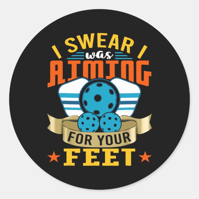 Adesivo Redondo Pickleball Funny Quotes Humorous Slogans Men (Frente)